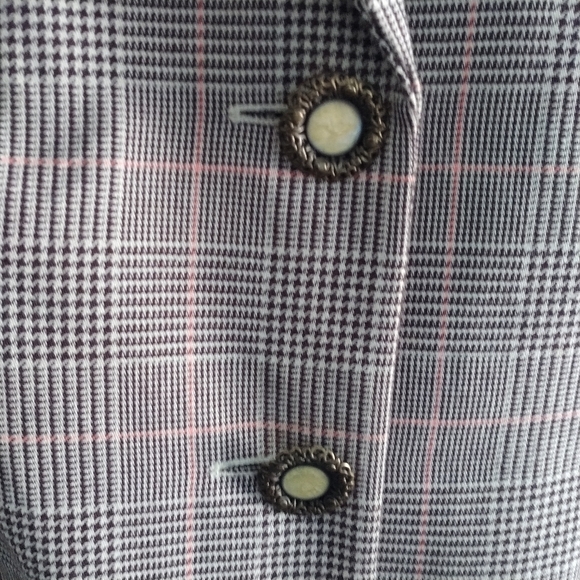 Phoebe Couture Brown Plaid Two Button Blazer Jacket 12 - Picture 2 of 13